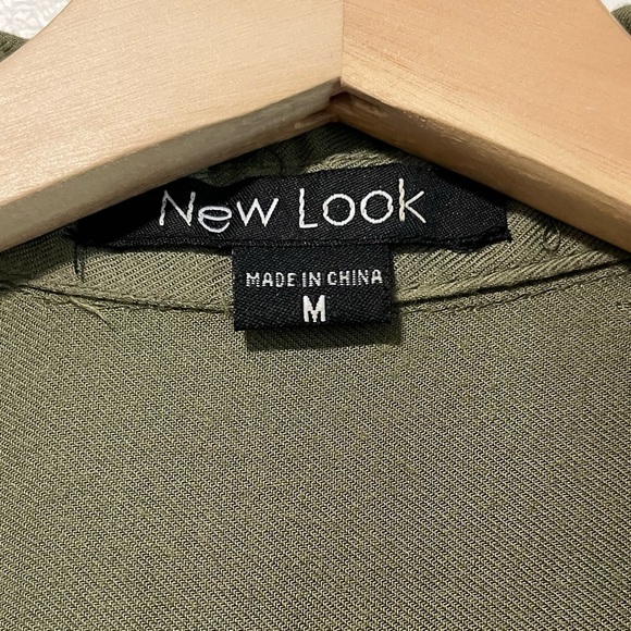 New Look Sleeveless Olive Green Button-Down Dress with Drawstring Waist - Med - Picture 4 of 8